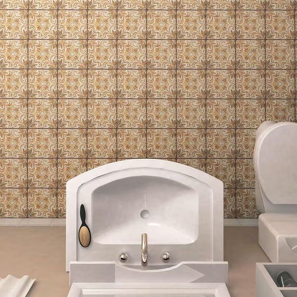 Merola Tile Costa Cendra Decor Dahlia Arena 7-3/4 inch x 7-3/4 inch Ceramic Floor and Wall Tile – 11.11 sq. ft. per Case, Glazed Textured Finish