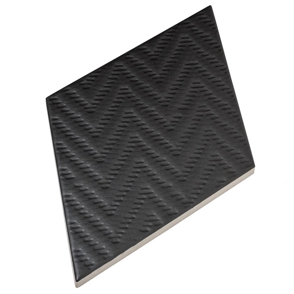 Merola Tile Rhombus Black 5-1/2-inch x 9-1/2-inch Semi-Gloss Porcelain Floor and Wall Tile (11.68 sq. ft. / case)