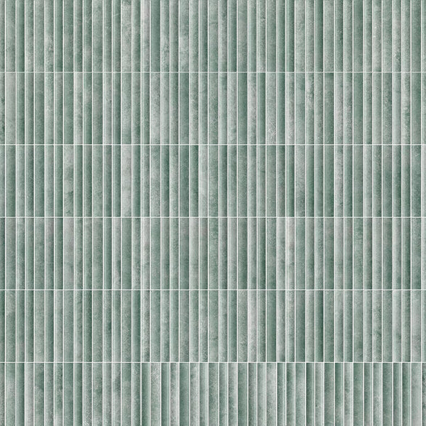 Merola Tile Rubik Aloe Ceramic Wall Tile 5.88 inch x 11.75 inch – 10.78 sq.ft./case Glossy Fluted Blue