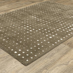 Load image into Gallery viewer, Delfine Geometric Dots Mink Brown/ Ivory Area Rug