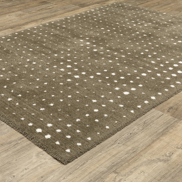 Delfine Geometric Dots Mink Brown/ Ivory Area Rug