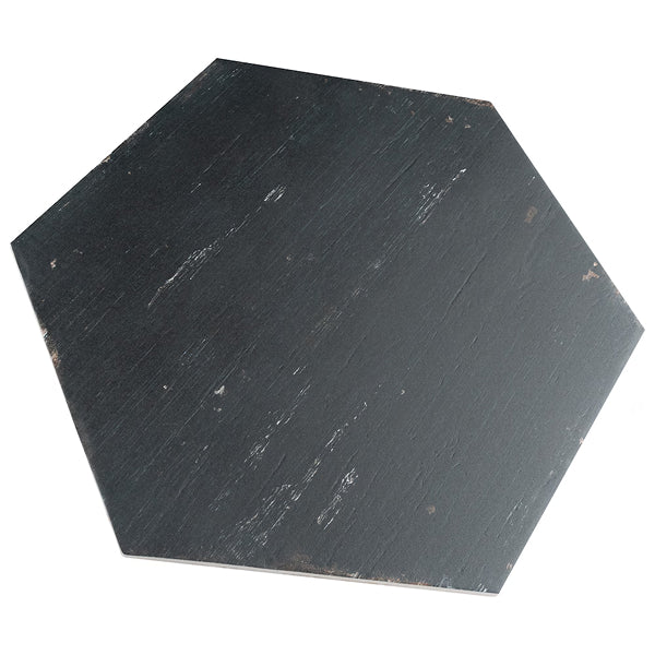 Merola Tile Retro Hex Nero Porcelain Tile 14.13 inch x 16.25 inch – 11.05 sq. ft. per Case Matte Wood Look Finish