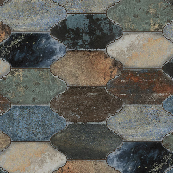 Merola Tile Dorne Provenzal Mix Porcelain Floor and Wall Tile 6.25 inch x 12.75 inch x 0.39 inch – 8.8 sq. ft./Case, Satin Textured Rustic Finish