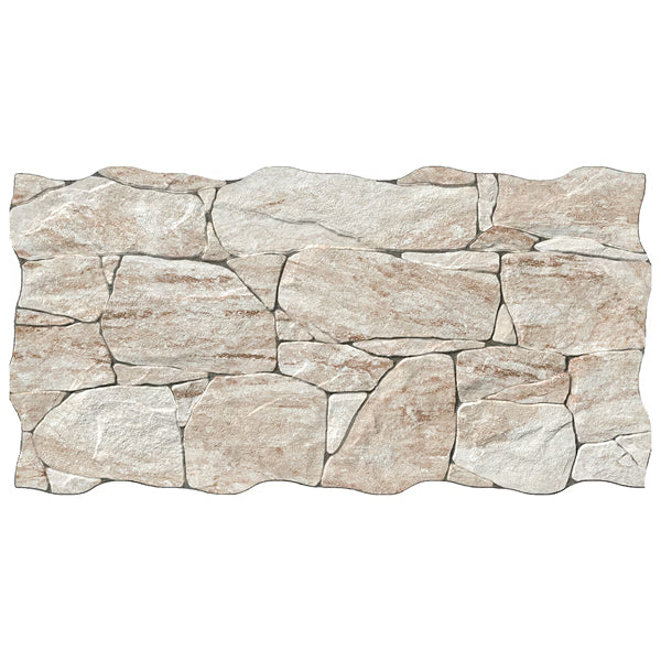 Merola Tile Caldera Roques Sand Porcelain Tile 0.38 inch Thickness 12.63 inch Width 11.2 sq. ft. Coverage Matte Textured Stone Look Floor and Wall Tile