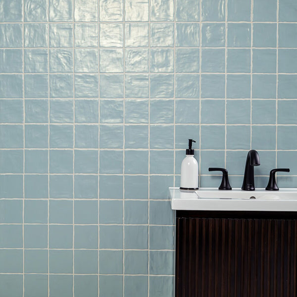 MSI Stone ULC Zelyge Marine Blue 4 inch x 4 inch Satin Ceramic Zellige Look Backsplash Tile (5.46 sq. ft./Case) – Semi-Gloss Finish