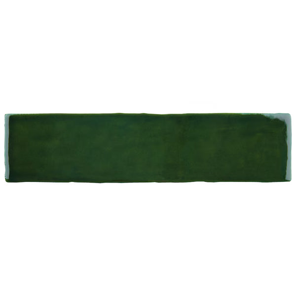 Merola Tile Viva Antic Verde Ceramic Wall Tile 0.35 inch Thick 3 inch Wide 4.16 sq ft/case Glossy Handmade Look