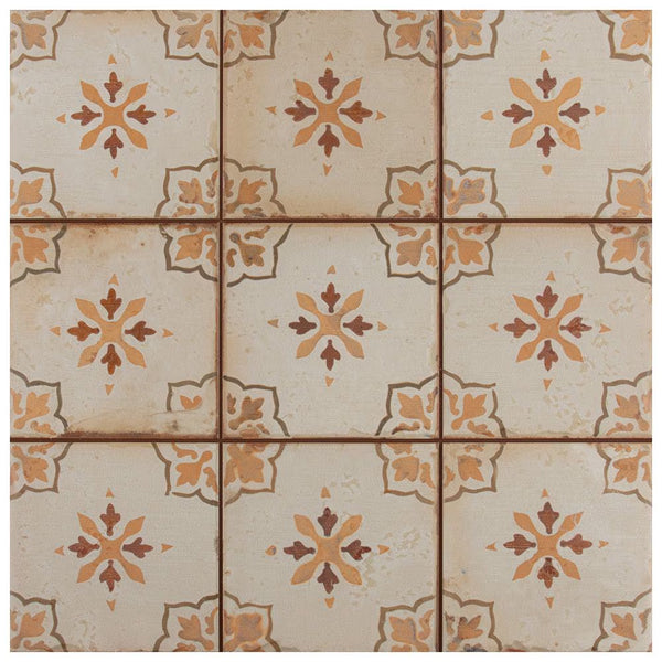 Merola Tile Mirambel Marron 13 inch x 13 inch Ceramic Floor and Wall Tile – 12.2 sq. ft. per Case, Matte Textured Finish