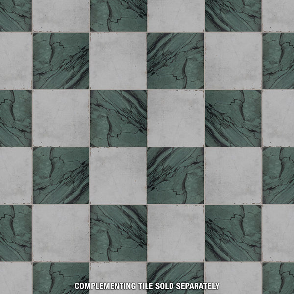 Merola Tile Renaissance Emerald Porcelain Tile 0.35 inch Thick 7.88 inch x 7.88 inch 6.3 sq. ft./Case Matte Marble Look Floor and Wall Tile