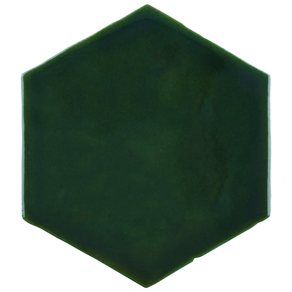 Merola Tile Viva Hex Antic Verde Ceramic Wall Tile 5.88 inch Width 6.75 inch Length 9.24 sq ft/case Glossy Hexagon Finish