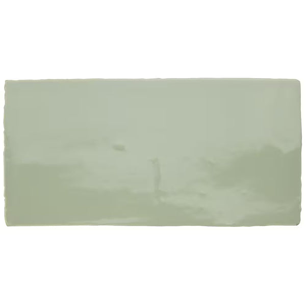 Merola Tile Chester Sage 3 inch x 6 inch Ceramic Wall Tile – 5.72 sq. ft. per Case, Glossy Smooth Finish