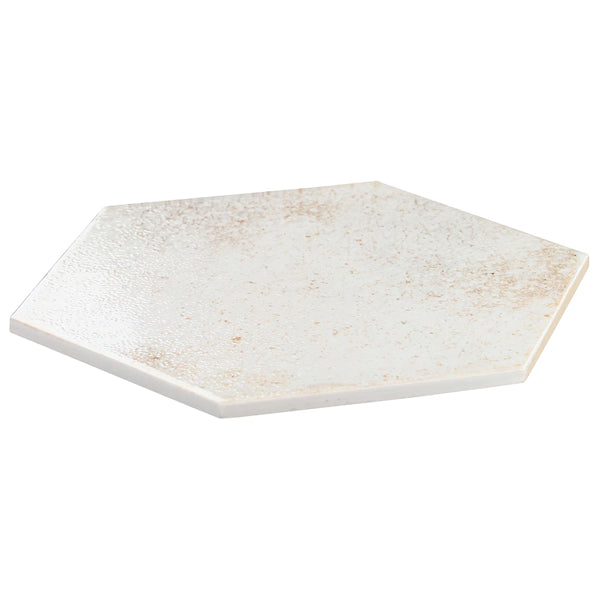 Ivy Hill Tile Mandalay Hex White Porcelain Tile – 0.35 inch Thick, 9.13 inch x 10.51 inch, 8.07 sq.ft/Case – Polished Hexagon Finish