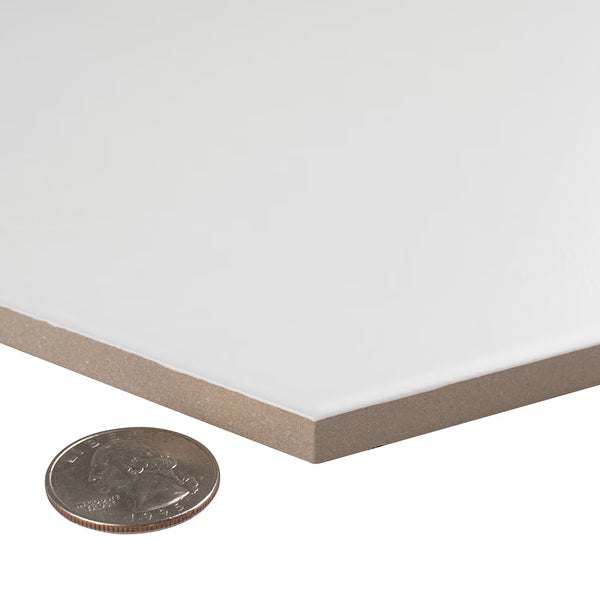 Merola Tile Textile Basic Hex White Porcelain Tile 8.63 inch x 9.88 inch – 11.5 sq. ft. per Case Glossy Stone-Look Finish
