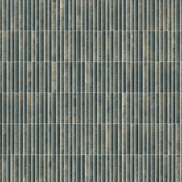 Merola Tile Rubik Verde 5.88 inch x 11.75 inch Ceramic Wall Tile – 10.78 sq ft per Case, Glossy Fluted Green Decorative Wall Tile
