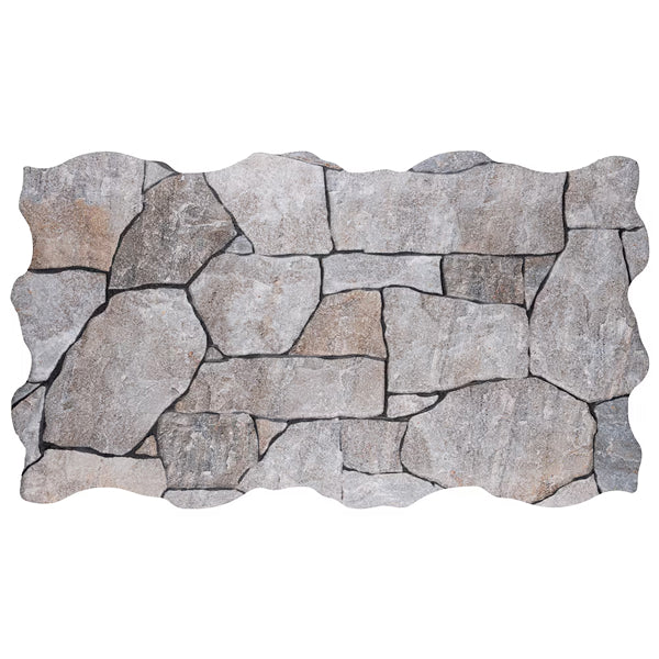 Merola Tile Masia Andorra Gris 10.38 inch x 18.75 inch Ceramic Wall Tile 10.88 sq ft/case – Matte Stone Look Finish
