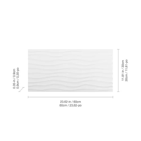 Anatolia Metro White Motion Glossy Rectified Ceramic Wall Tile 12 inch x 24 inch – 11.63 sq.ft./case Textured 3D