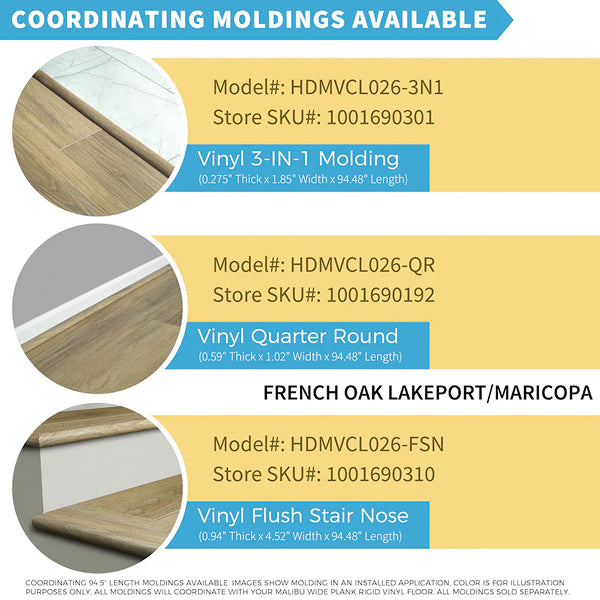 Malibu Wide Plank French Oak Lakeport 7.17 in. x 60 in. Rigid Core Luxury Vinyl Plank Flooring (23.88 sq. ft. / case)