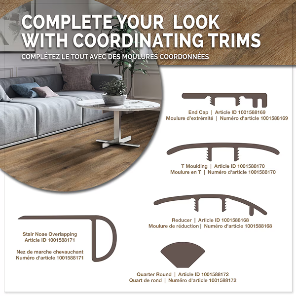 Plancher de vinyle de luxe Centennial Heirloom Oak de 6 po x 48 po de MSI Stone ULC (36 pi²/boîte)