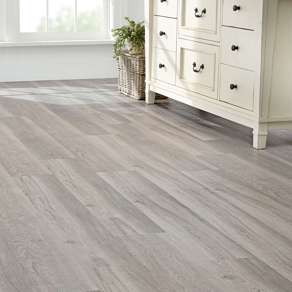 Planchers de vinyle de luxe étanches à emboîtement Lifeproof en chêne gris clair de 6,5 mm x 7,5 po (19,8 pi ca/caisse)