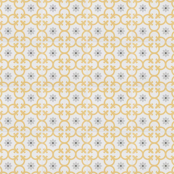 Merola Tile Daria Dandelion 9.75 inch x 9.75 inch Porcelain Floor & Wall Tile – 10.88 Sq. Ft./Case – Satin Finish