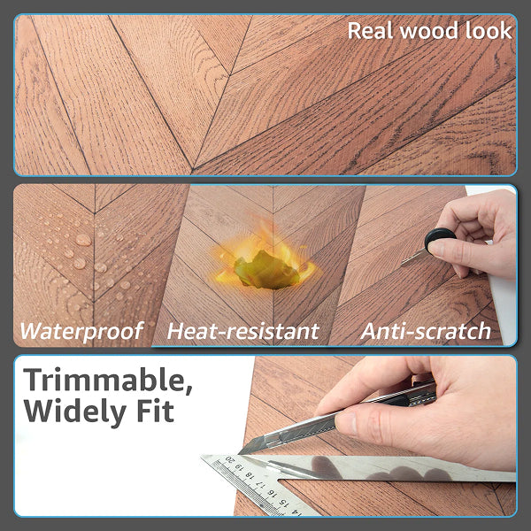 12'' W x 12'' L Peel and Stick Vinyl Floor Tiles, Luxury Vinyl Flooring (Set of 30)