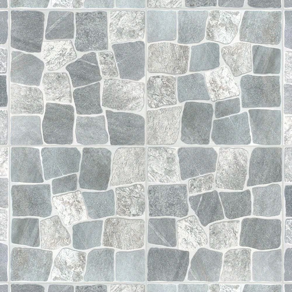 Merola Tile Laja Gris 17.75 inch x 17.75 inch Ceramic Floor and Wall Tile 24.42 sq. ft./case – Stone Look Textured High Sheen Finish