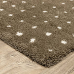 Load image into Gallery viewer, Delfine Geometric Dots Mink Brown/ Ivory Area Rug