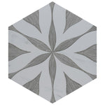 Charger l'image dans la visionneuse de galerie, Merola Tile Llama Flower Loire Silver Smoke Porcelain Tile – 0.38 inch Thick, 8.63 inch x 9.88 inch, 11.5 sq.ft/Case – Mixed Texture Floral Finish