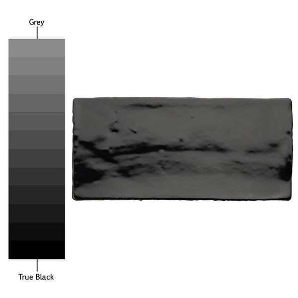 Merola Tile Chester Nero 3 inch x 6 inch Ceramic Wall Tile – 5.72 sq. ft. per Case, Glossy Smooth Finish