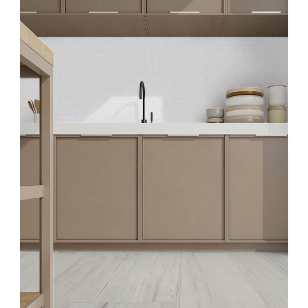 Anatolia Metro White Matte Pressed Ceramic Wall Tile 0.28 inch Thick 2.95 inch W 10.66 sq ft/case