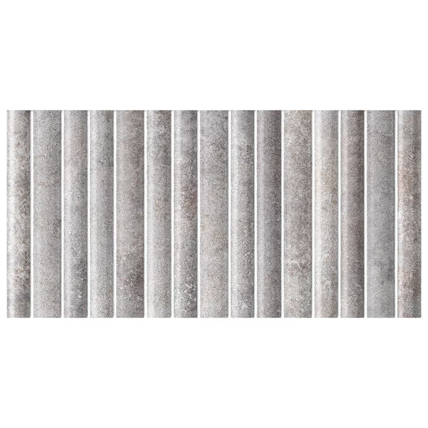 Merola Tile Rubik Greige Ceramic Wall Tile 0.35 inch Thick 5.88 inch Wide 10.78 sq. ft. per Case – Glossy Fluted Finish
