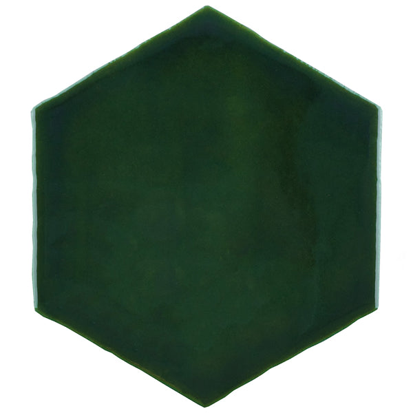 Merola Tile Viva Hex Antic Verde Ceramic Wall Tile 5.88 inch Width 6.75 inch Length 9.24 sq ft/case Glossy Hexagon Finish