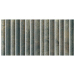 Load image into Gallery viewer, Merola Tile Rubik Verde 5.88 inch x 11.75 inch Ceramic Wall Tile – 10.78 sq ft per Case, Glossy Fluted Green Decorative Wall Tile