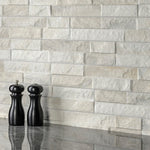 Load image into Gallery viewer, Merola Tile Ordino White Porcelain Tile 0.34 inch Thick 3.25 inch x 17.5 inch 9.6 sq. ft./Case Textured Stone Look Wall Tile