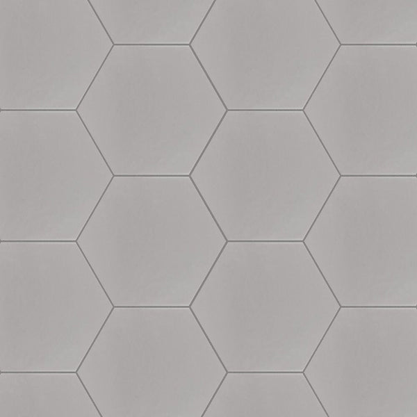 Merola Tile Hexatile Matte Gris Porcelain Tile 0.37 inch Thick 7 inch x 8 inch 7.67 sq ft/case Matte Hexagon