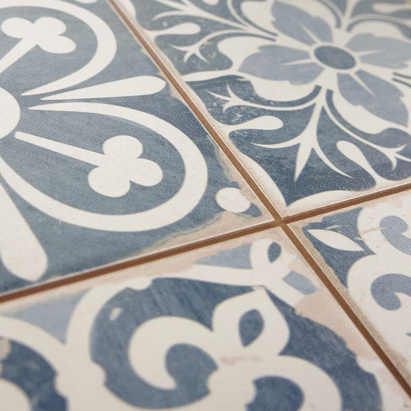 Merola Tile Sample Faenza Azul 6 inch x 6 inch Ceramic Floor and Wall Tile