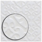 Load image into Gallery viewer, Merola Tile Triplex Valverde White 7-3/4 inch x 7-3/4 inch Ceramic Wall Tile (11.11 sq. ft./Case) – Textured Semi-Gloss Finish