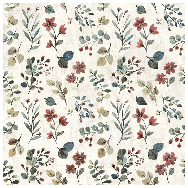 Merola Tile Sample Garden Whisper 9-3/4 inch x 9-3/4 inch Porcelain Floor and Wall Tile – Floral Pattern, Glazed Textured Finish Sample Tile