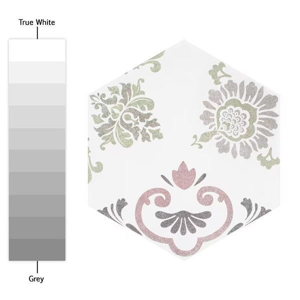 Merola Fantasy Hex Pink Porcelain Tile 0.38 inch Thick 8.63 inch x 9.88 inch 11.5 sq. ft./case Satin Textured Hexagon