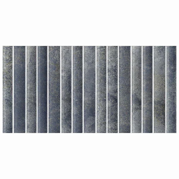 Merola Tile Rubik Azul 5-7/8 inch x 11-3/4 inch Ceramic Wall Tile – 10.78 sq. ft. per Case, Glossy Fluted Blue Wall Tile
