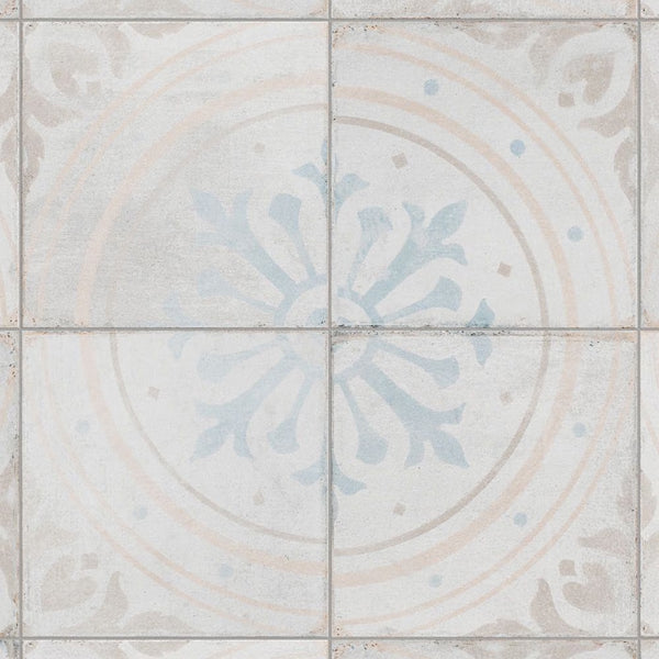 Merola Tile Sample Barcelona Decor Raval 6 inch x 6 inch Porcelain Floor and Wall Tile – Encaustic Inspired Patterned Porcelain Sample