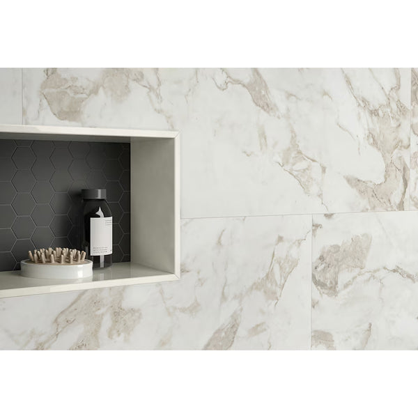 Anatolia Calacatta Crescente 24 inch x 48 inch Honed Rectified Porcelain Tile – 15.5 sq.ft. per Case
