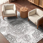 Load image into Gallery viewer, Polyester Machine Washable Oriental Light Grey Area Rug

