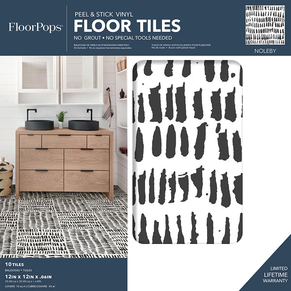 Seya 12" x 12" x 1.5mm Vinyl Tile Peel and Stick Vinyl