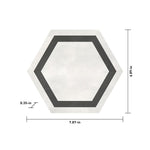 Charger l'image dans la visionneuse de galerie, Anatolia Artisano Bianco Frame 7 inch Matte Pressed Porcelain Tile 2.80 sq ft per Case Hexagon