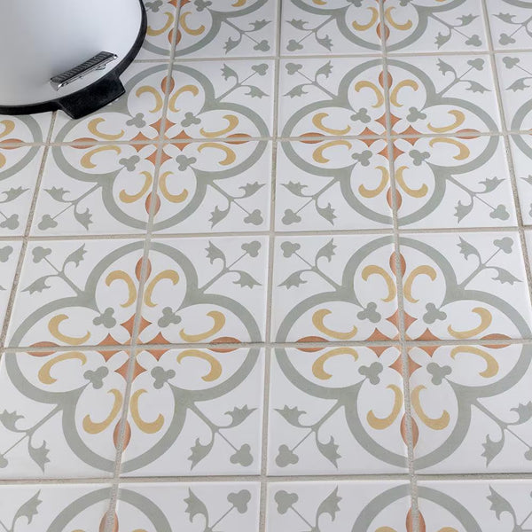 Merola Tile Revival Memory Mini Ceramic Floor and Wall Tile 4 inch Width 4 inch Length 12.72 sq ft/case Patterned Glossy Finish