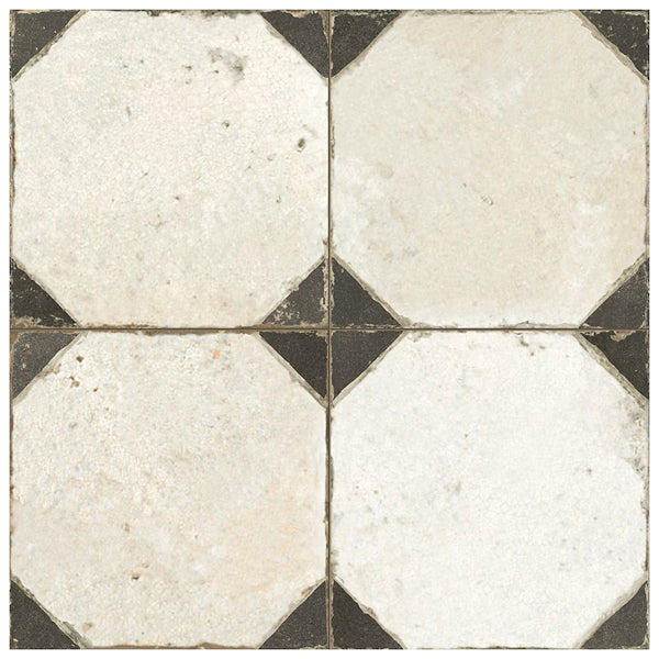 Carrelage en céramique pour sol et mur Merola Tile Kings Yard Nero 44,78 cm x 44,78 cm – 1,02 m²/caisse Motif mat