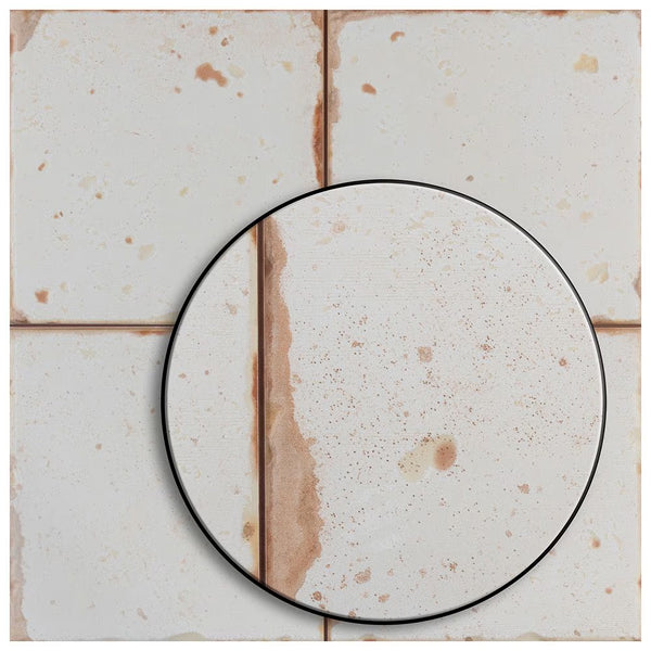 Merola Tile Artisan Blanco 13 inch x 13 inch Ceramic Floor and Wall Tile – 12.2 sq ft per Case, Vintage Spanish Style Stone Look Matte Finish