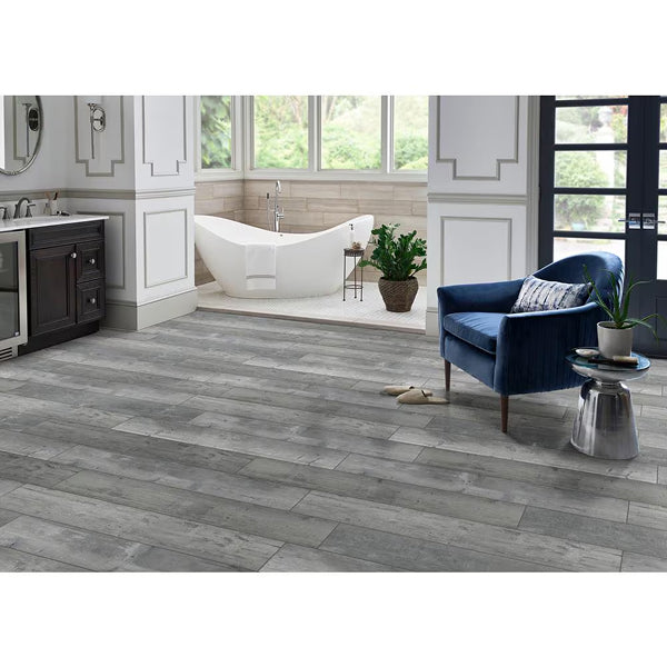MSI Stone ULC Piedmont Harlan Gray 7 in. x 48 in. Rigid Core Luxury Vinyl Plank Flooring (23.77 sq. ft. / case)