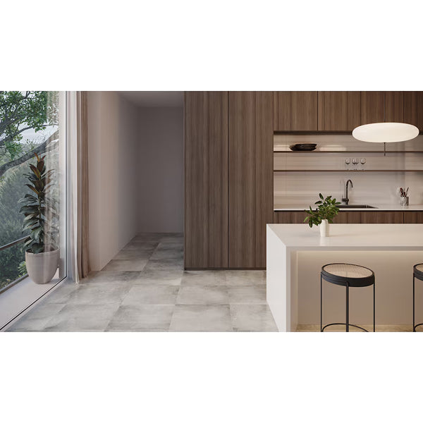 Merola Tile Laja Gris 17.75 inch x 17.75 inch Ceramic Floor and Wall Tile 24.42 sq. ft./case – Stone Look Textured High Sheen Finish